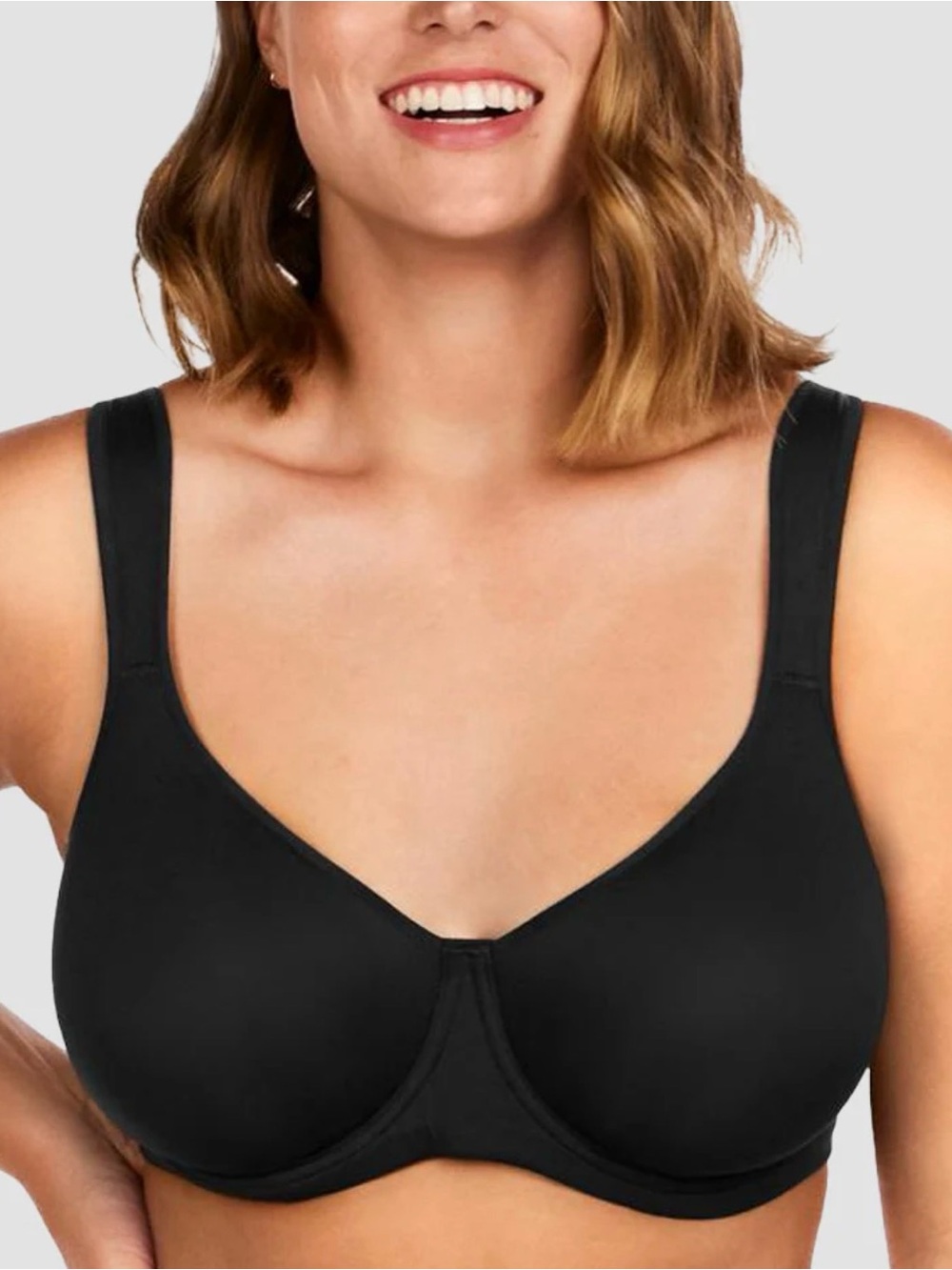SheCurve Soft Plus Size Full Coverage Unlined Minimizer Bra 42E Black Smoothing